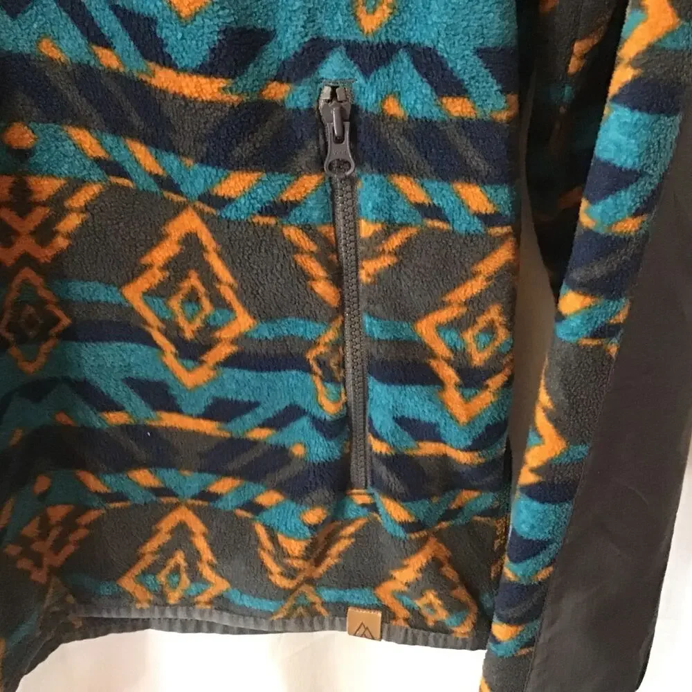 Alpine Design Aztec Southwestern Print Fleece 1/4 Zip Pullover Medium